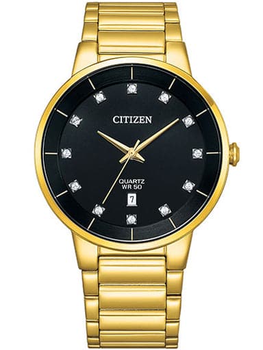 CITIZEN QUARTZ GENTS WATCH BLACK DIAL BI5019-54E - Kamal Watch Company