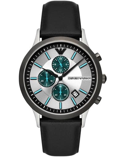 Emporio Armani Chronograph Black Leather Watch Ar11473I