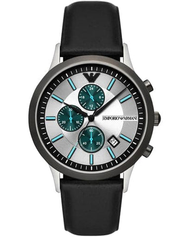 Emporio Armani Chronograph Black Leather Watch AR11473I - Kamal Watch Company