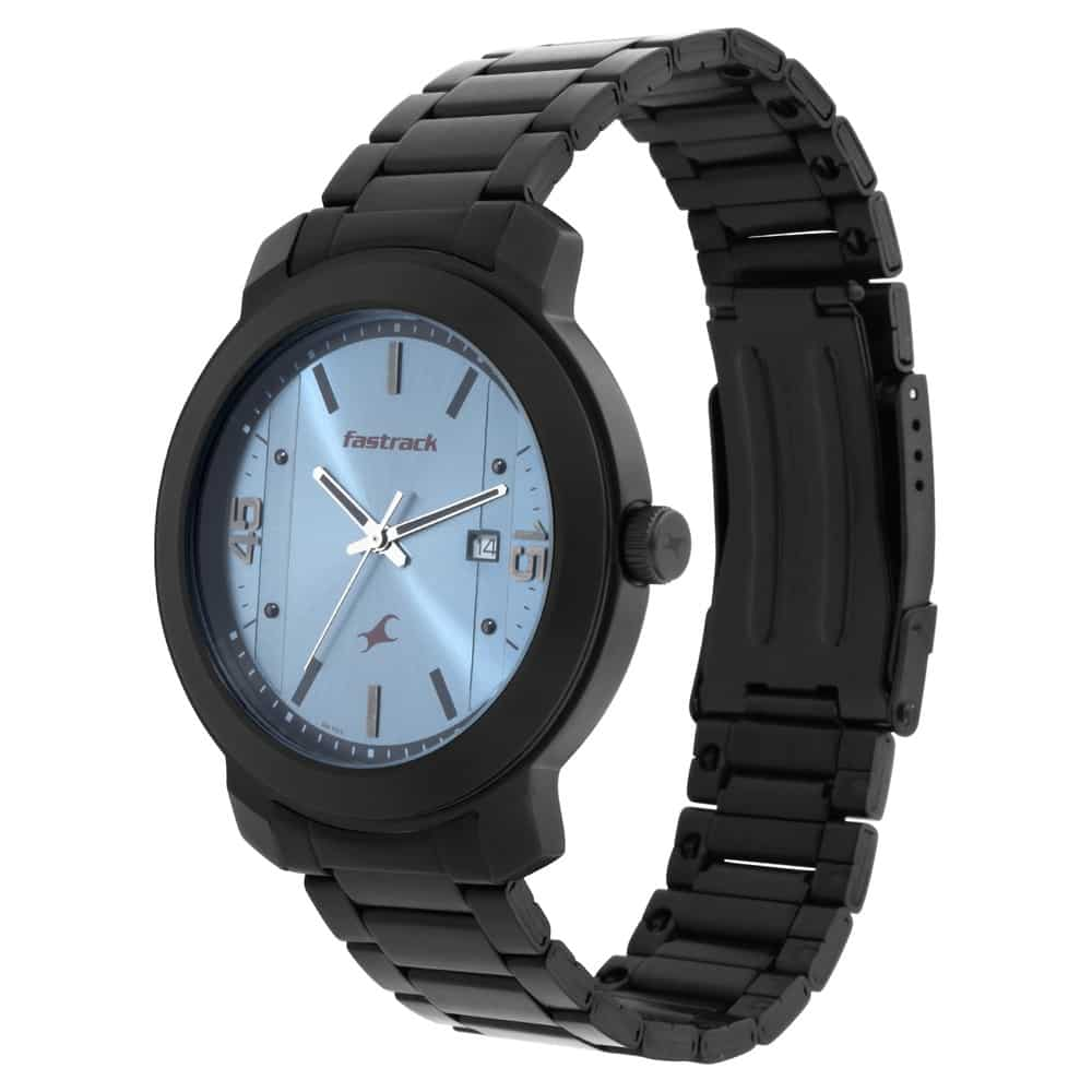 BLUE DIAL STAINLESS STEEL STRAP WATCH - Kamal Watch Company