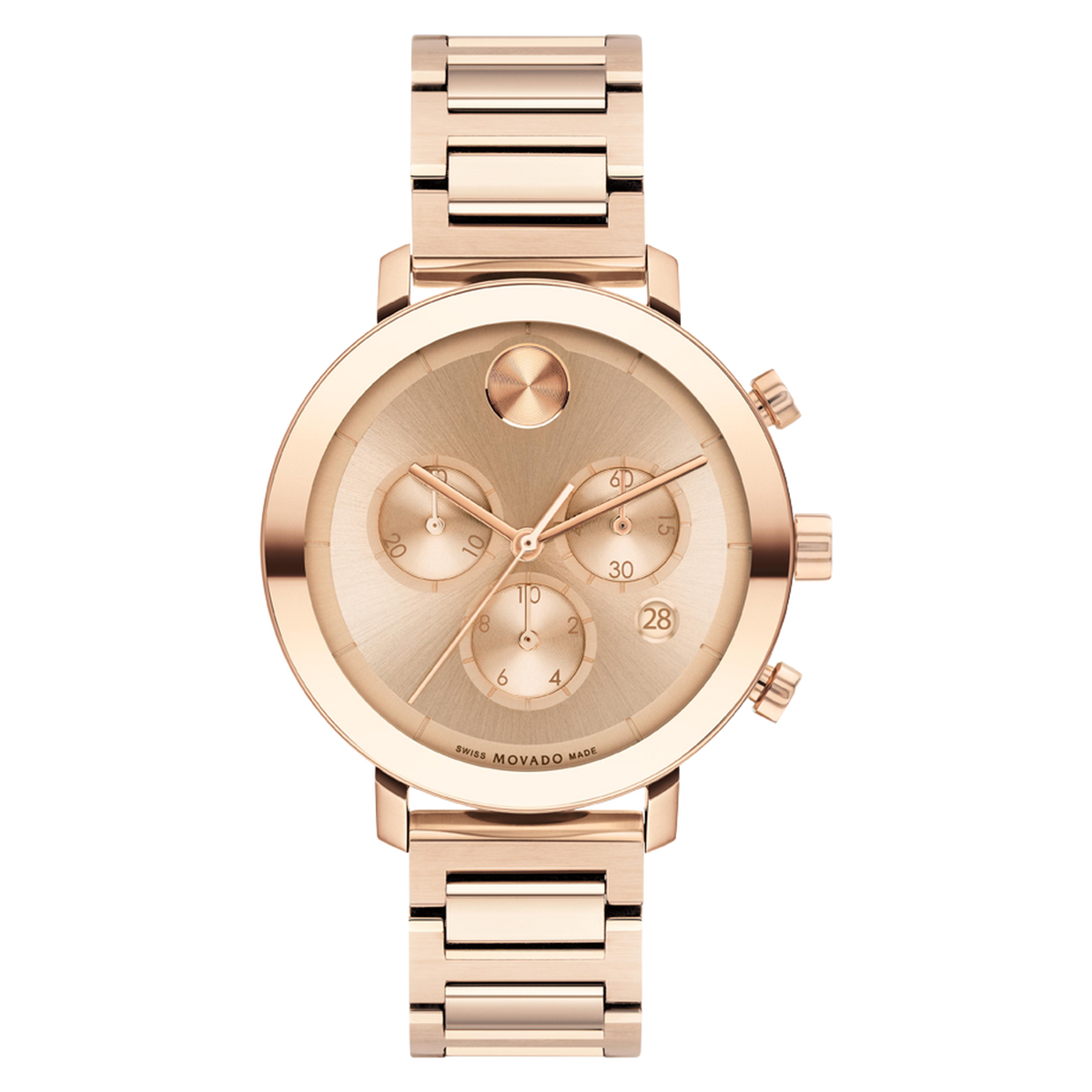 MOVADO BOLD Ladies 36mm Solid Rose Gold Brand New Unique Watch - $2K A