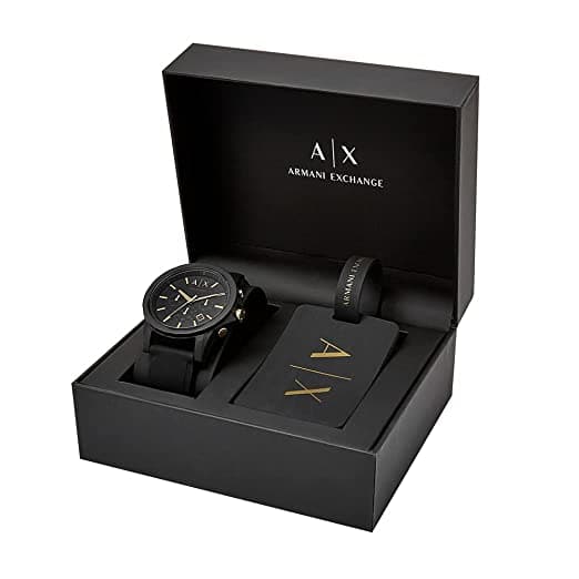 Armani Exchange Mens Outer Banks Black Dial Silicon Chronograph Watch - AX7105 - Kamal Watch Company