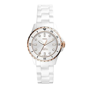 Fossil FB-01 Three-Hand White Ceramic Watch - Kamal Watch Company