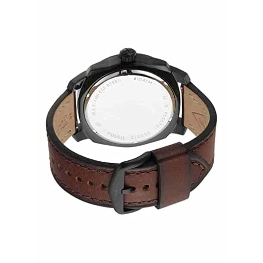 Machine Three-Hand Date Dark Brown Eco Leather Watch-FS5972I