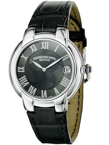 Raymond Weil Jasmine Black Dial Black Leather Ladies Watch