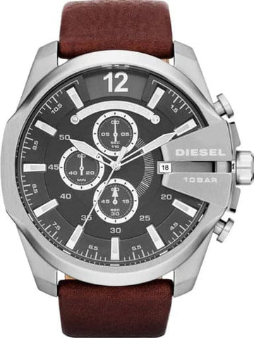 Diesel Mega Chief Brown Leather Men's Watch DZ4290 - Kamal Watch Company