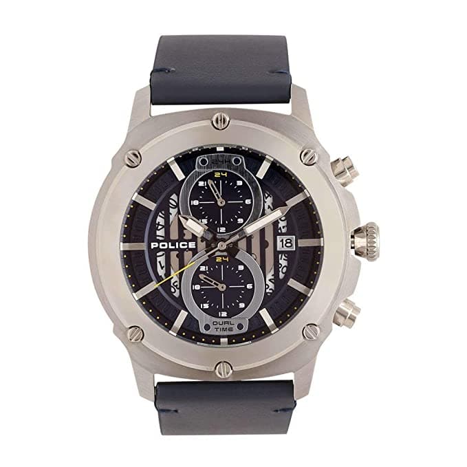 Police Mens Chronograph Leather Watch Pl15000Js03W