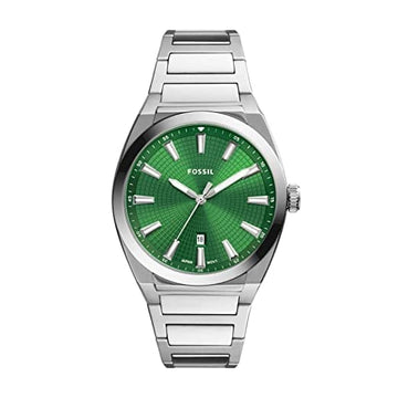 Fossil Everett 42 mm Green Dial Stainless Steel Analog Watch for Men - FS5983I - Kamal Watch Company