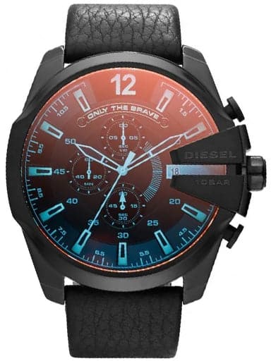 Diesel Mega Chief Round Analog Black Dial Men'S Watch