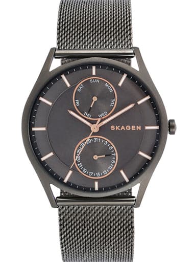 Skagen Holst Gray Steel-Mesh Multifunction Watch