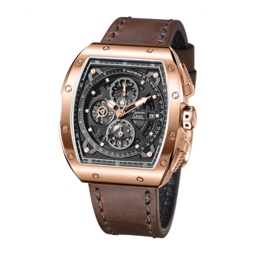 AC 6411 MCL Chronograph For Men – Rose Gold Brown-6411MCLRGBA - Kamal Watch Company