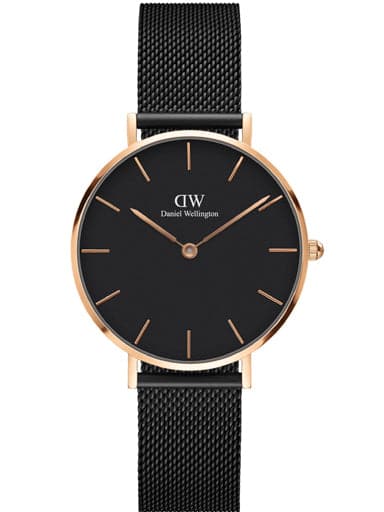 Daniel Wellington Petite Ashfield Watch, Matte Black Mesh Bracelet