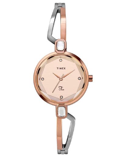 Timex Fria Analog Gold Dial Women'S Watch Twel15101