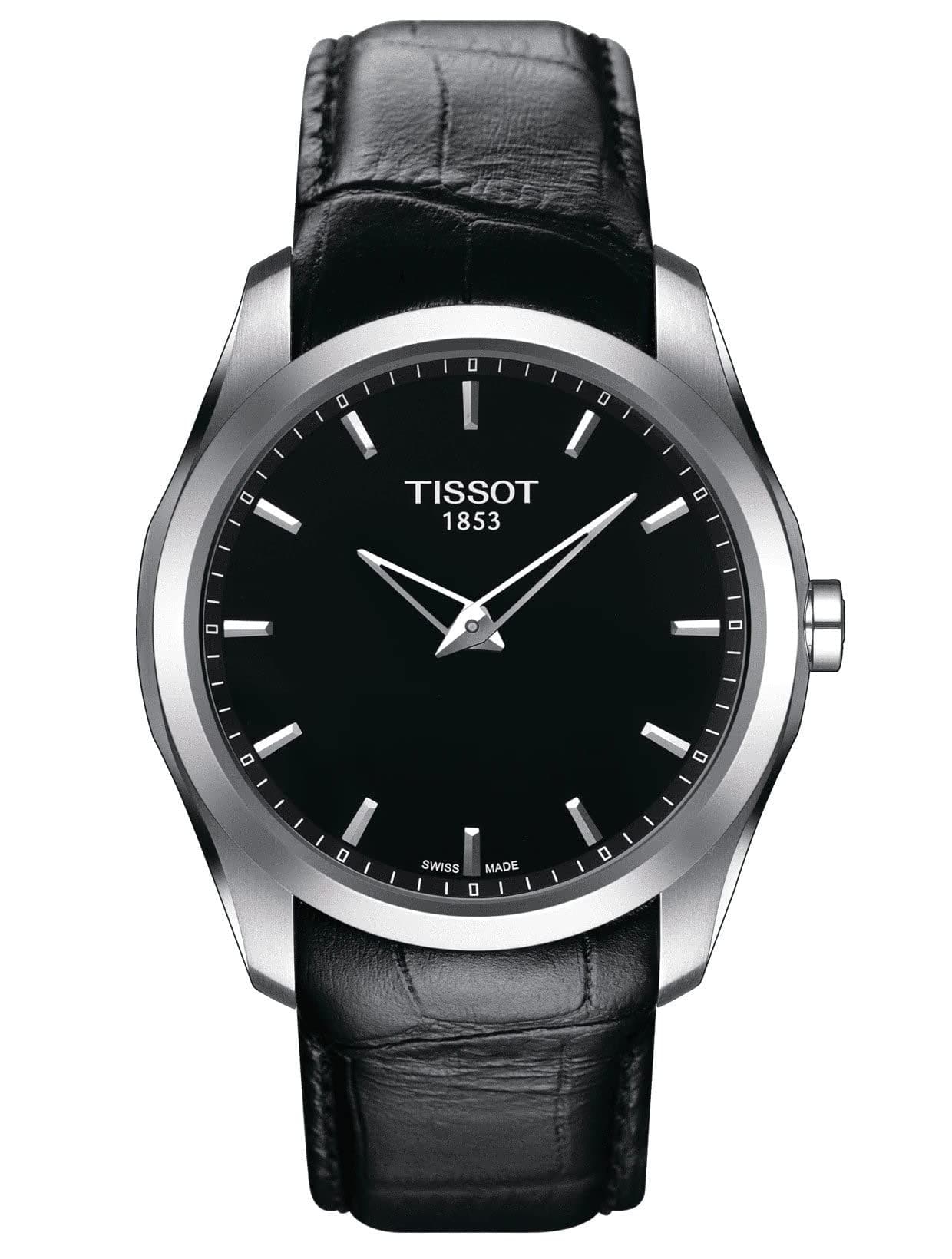 TISSOT Couturier Black Dial Black Leather Men's Analog-Digital Watch T035.446.16.051.00 - Kamal Watch Company