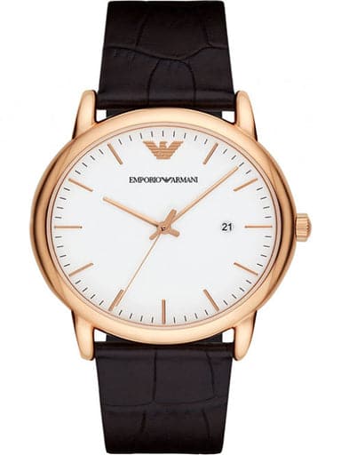 Emporio Armani Luigi Round Analog White Dial Men's Watch - Kamal Watch Company