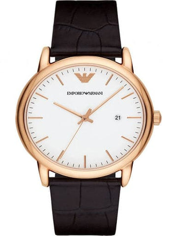 Emporio Armani Luigi Round Analog White Dial Men's Watch - Kamal Watch Company