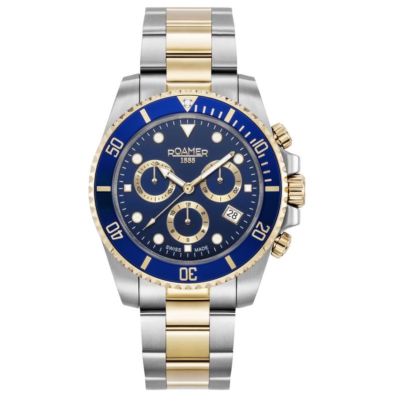 Roamer Deep Sea 100 Chronograph Blue Watch For Men 851837474520