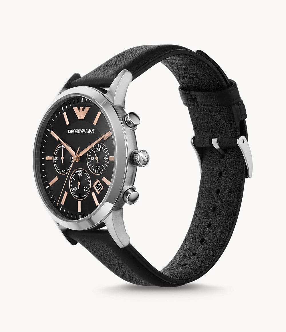 Emporio armani leather watch on sale price