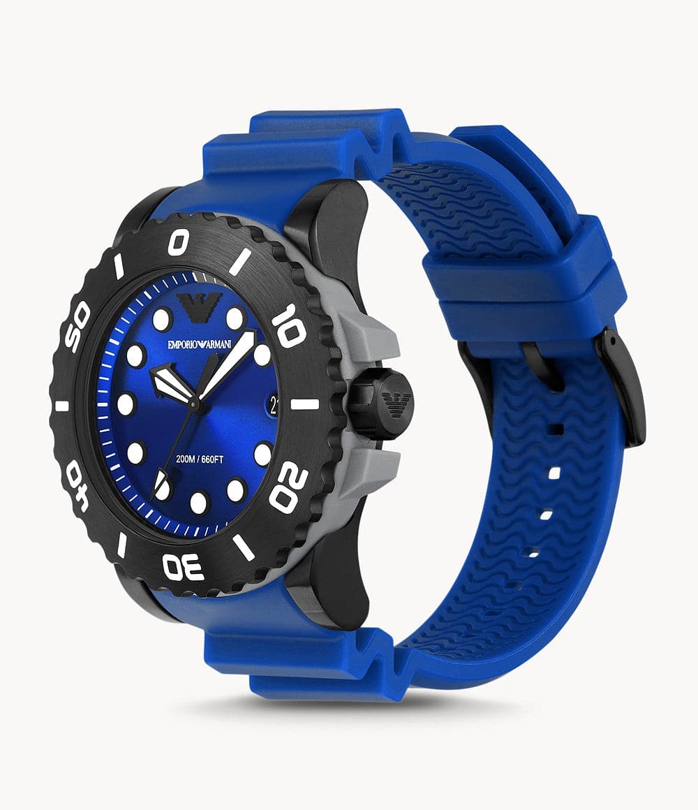 Armani blue rubber strap on sale watch