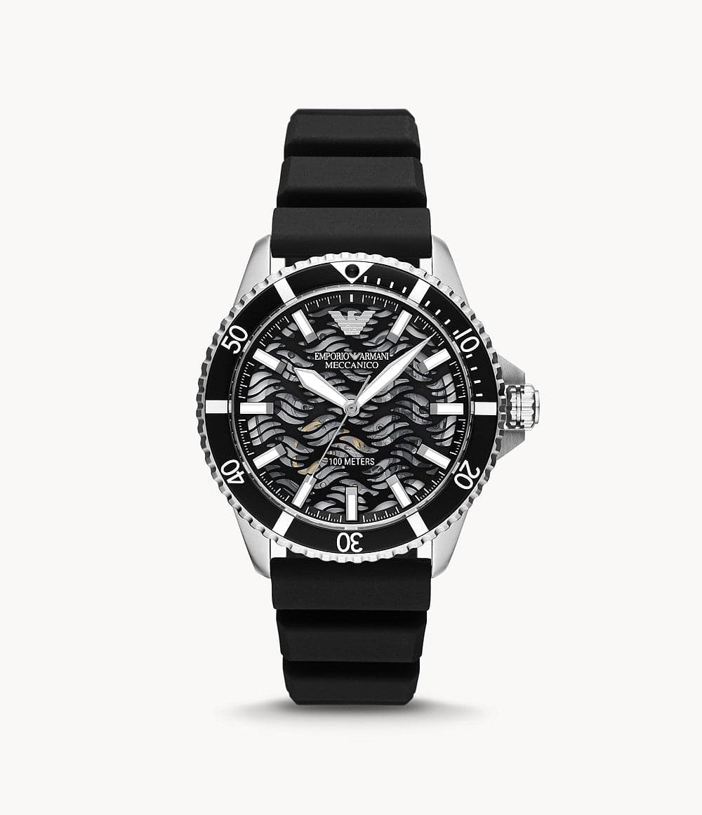 Emporio Armani Automatic Black Silicone Watch AR60062