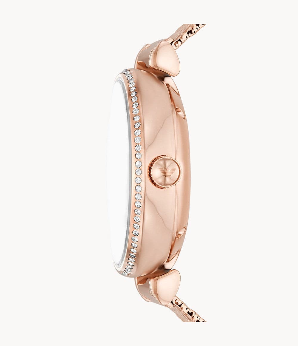 Armani rose outlet gold mesh watch