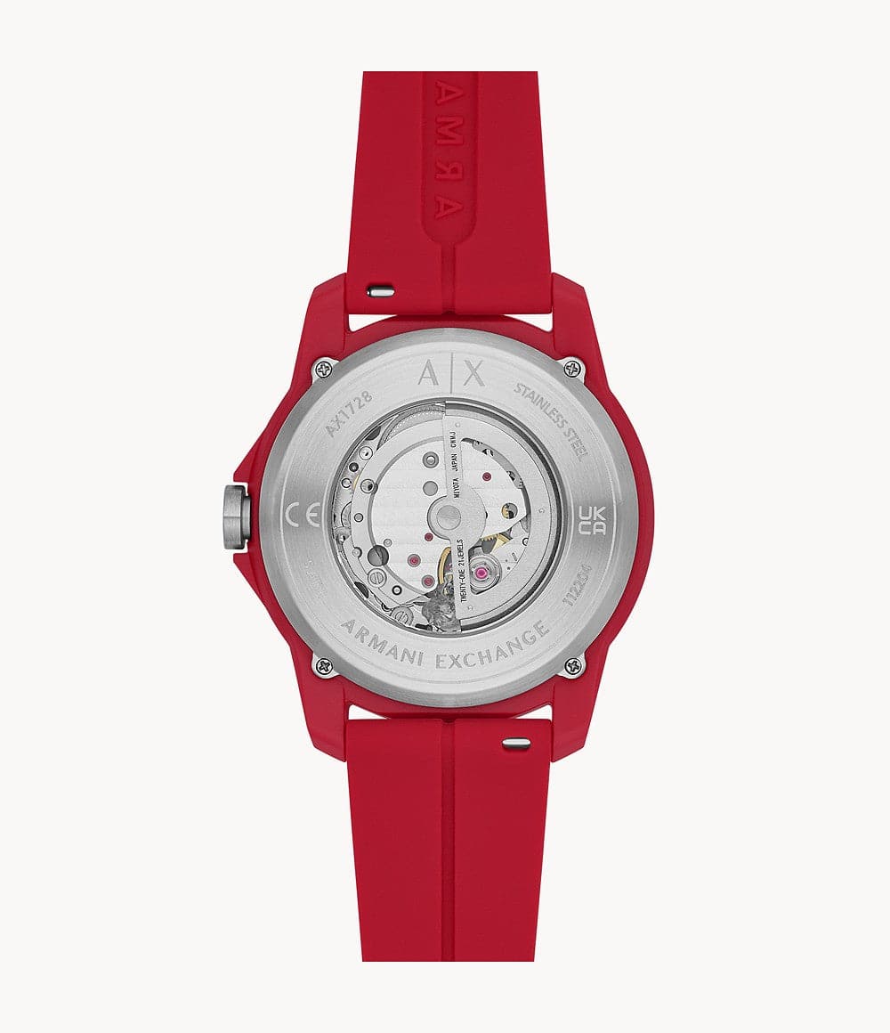 Armani Exchange Automatic Red Silicone Watch AX1728