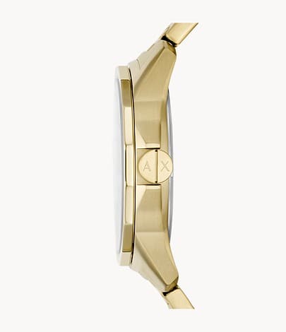 Armani Exchange Three-Hand Day-Date Gold-Tone Stainless Steel Watch AX1734I - Kamal Watch Company