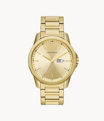 Armani Exchange Three-Hand Day-Date Gold-Tone Stainless Steel Watch AX1734I - Kamal Watch Company