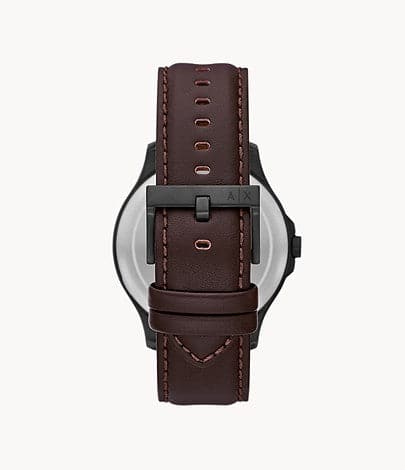 Armani Exchange Automatic Quartz Three-Hand Date Brown Leather Watch AX2446I - Kamal Watch Company