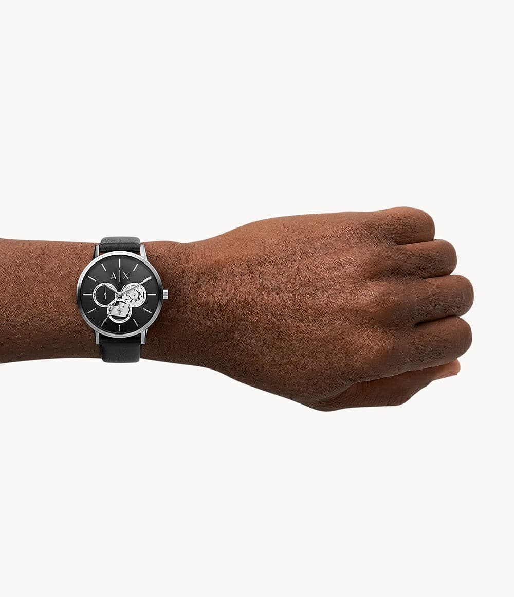 Armani Exchange Leather Watch Multifunction AX2745I Black