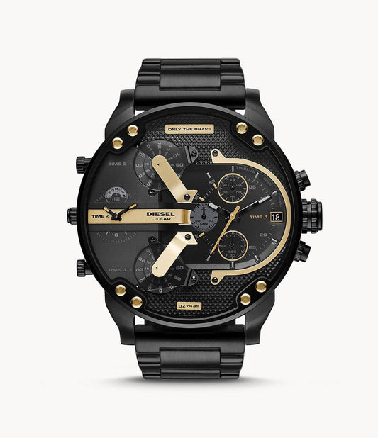 Diesel Mr. Daddy 2.0 Chronograph Black Stainless Steel Watch DZ7435 - Kamal Watch Company