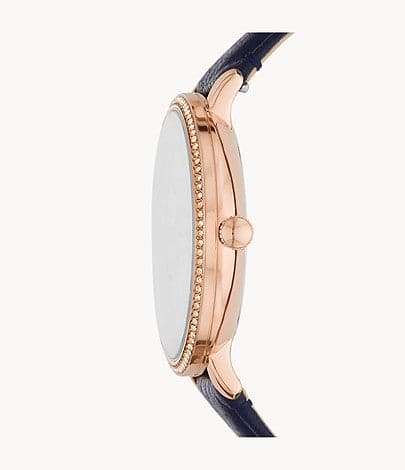 Jacqueline navy outlet leather watch