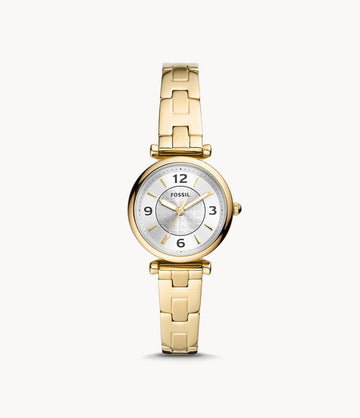 FOSSIL Carlie Three-Hand Gold-Tone Stainless Steel Watch ES5203I - Kamal Watch Company