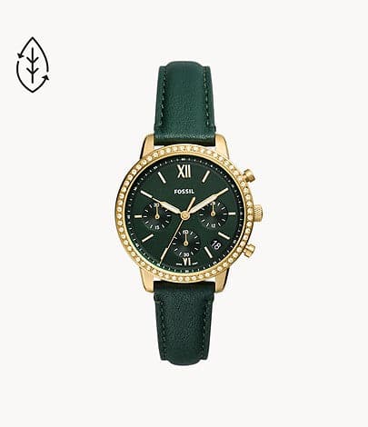 FOSSIL Neutra Chronograph Green Eco Leather Watch ES5239I - Kamal Watch Company