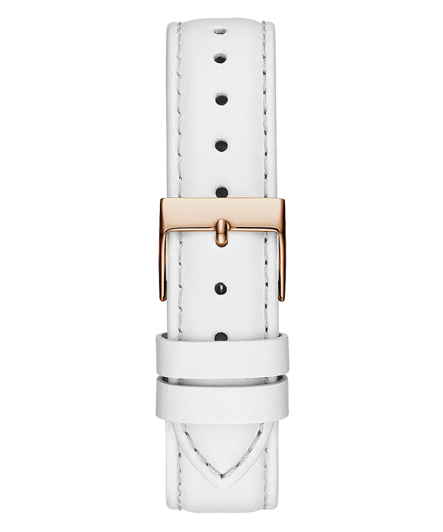 ROSE GOLD TONE CASE WHITE GENUINE LEATHER WATCH - Kamal Watch Company