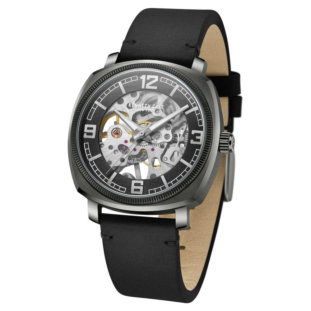 Kenneth Cole Black Dial Analog Mechanical Hand Wound Watch for Men KCW