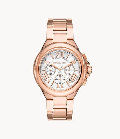 Michael Kors Camille Chronograph Rose Gold-Tone Stainless Steel Watch MK7271I - Kamal Watch Company