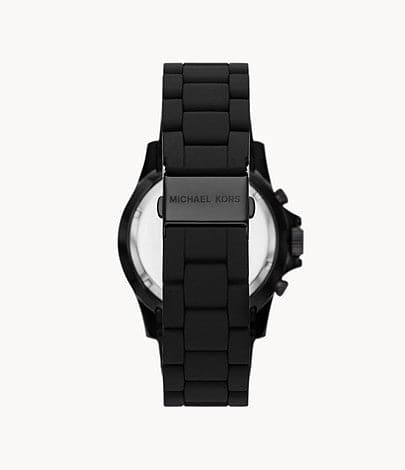 Michael Kors Everest Chronograph Black Stainless Steel and Silicone Watch MK8980 - Kamal Watch Company