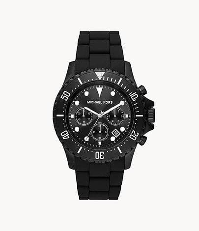 Michael Kors Everest Chronograph Black Stainless Steel and Silicone Watch MK8980