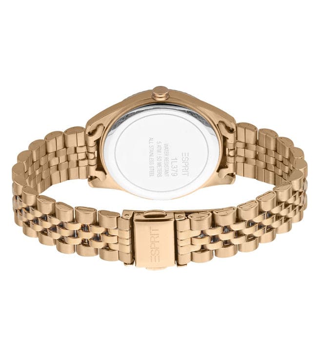 Esprit Timewear - Sri Lanka - This Esprit watch has a gold coated stainless  steel case 36mm in diameter and is fitted with a metal strap. Inside the  case lies a quartz