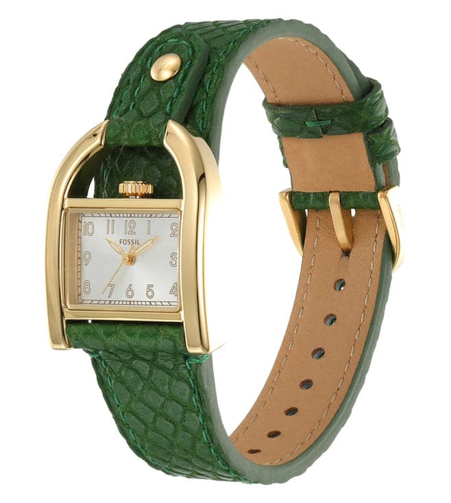 Fossil Townsman Chronograph Green Dial Green Leather Strap Watch for Men