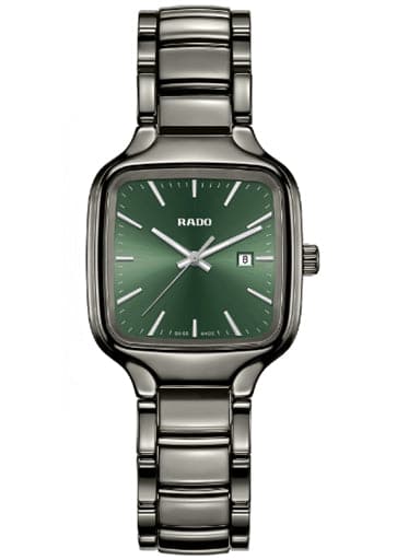 Rado True Square Diamonds Green Dial Women Watch