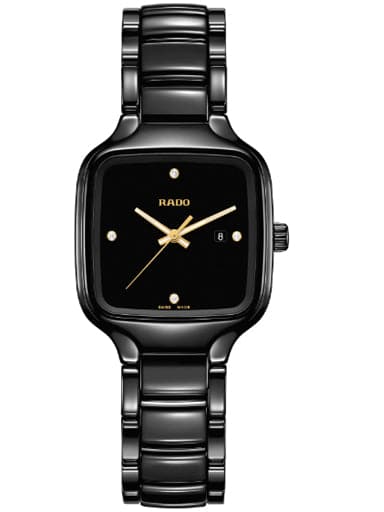 Rado True Square Diamonds Black Dial Women Watch - Kamal Watch Company