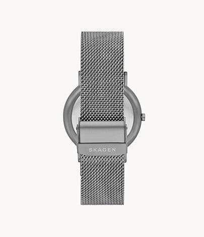 Skagen Signatur Box Set Three-Hand Gray Stainless Steel Mesh Watch and