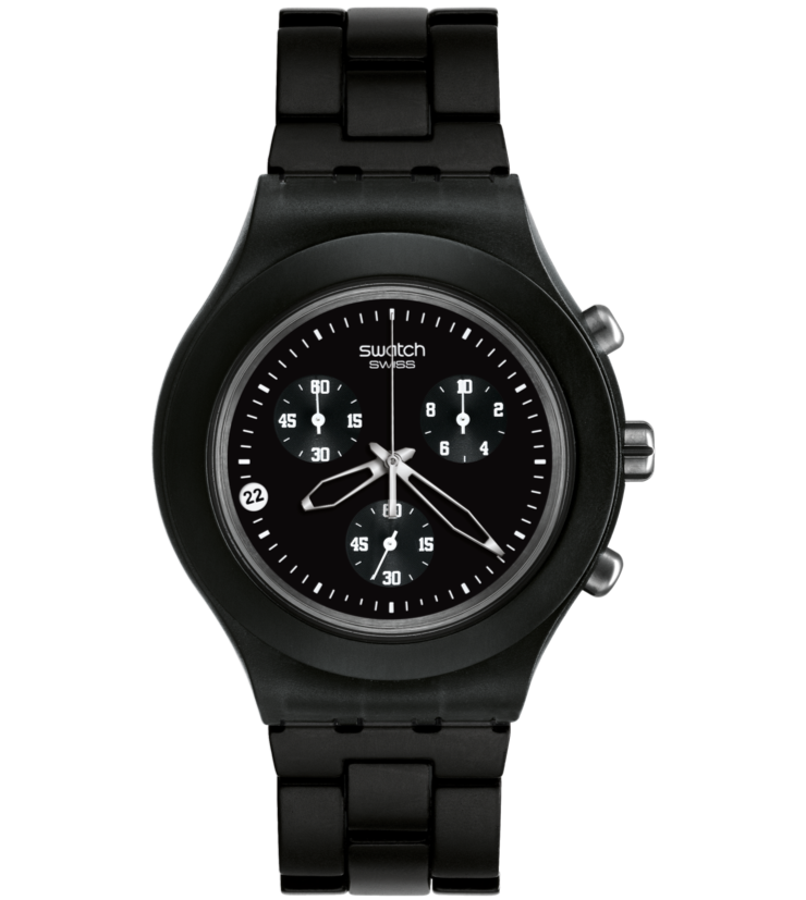 Swatch Full-Blooded Smokey Black Mens Watch