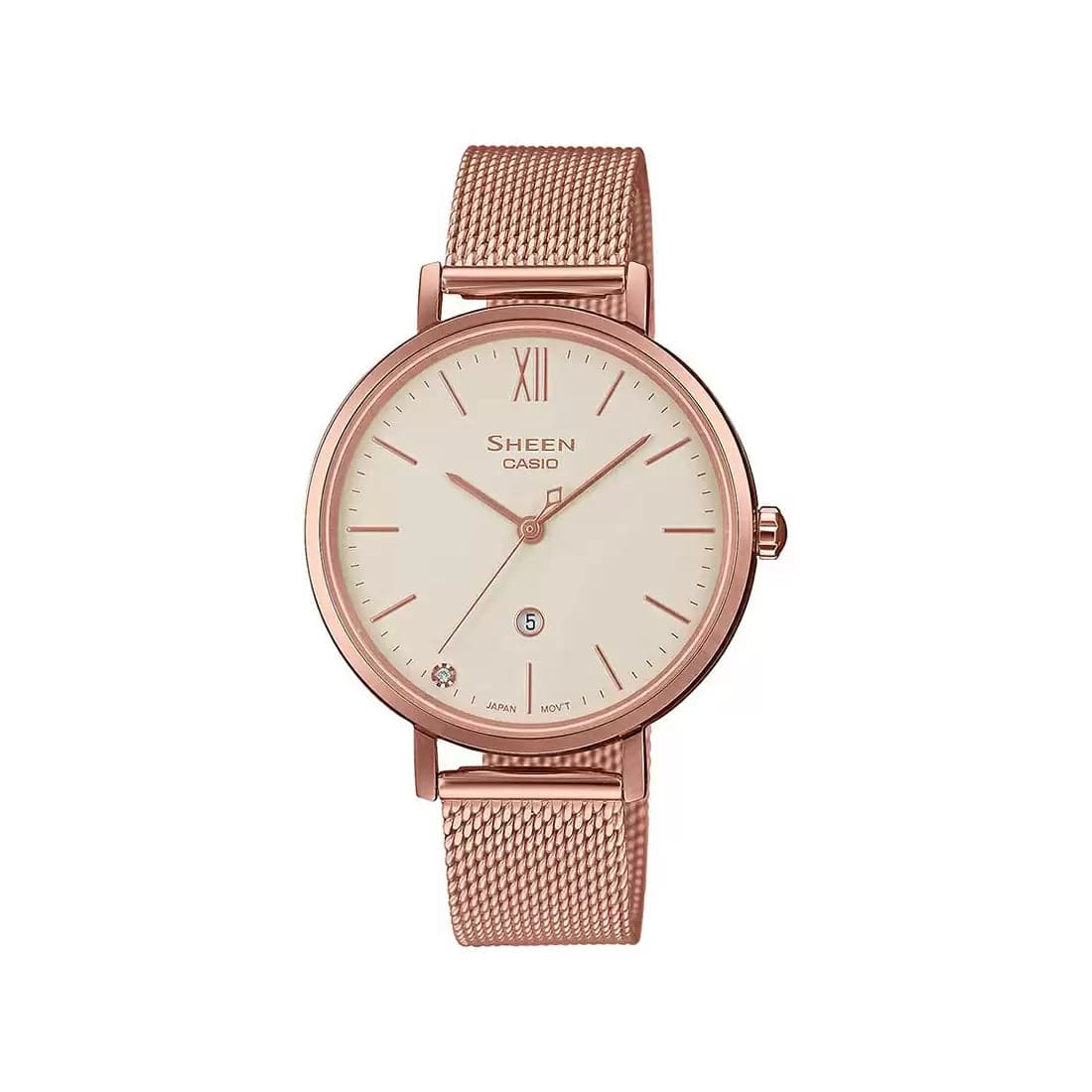 Casio Sheen Pink Gold Ip - Women'S Watch Sx276