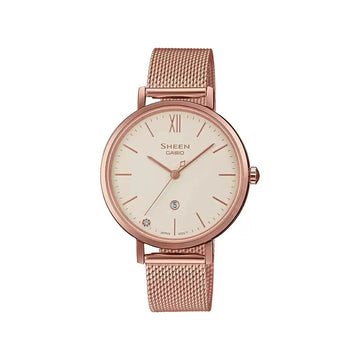 CASIO SHEEN Pink Gold IP - Women's Watch SX276 - Kamal Watch Company