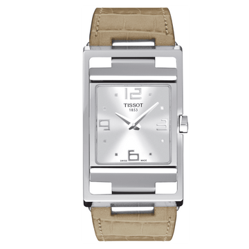 TISSOT My T Silver Dial Beige Leather Ladies Watch T032.309.16.037.00 - Kamal Watch Company