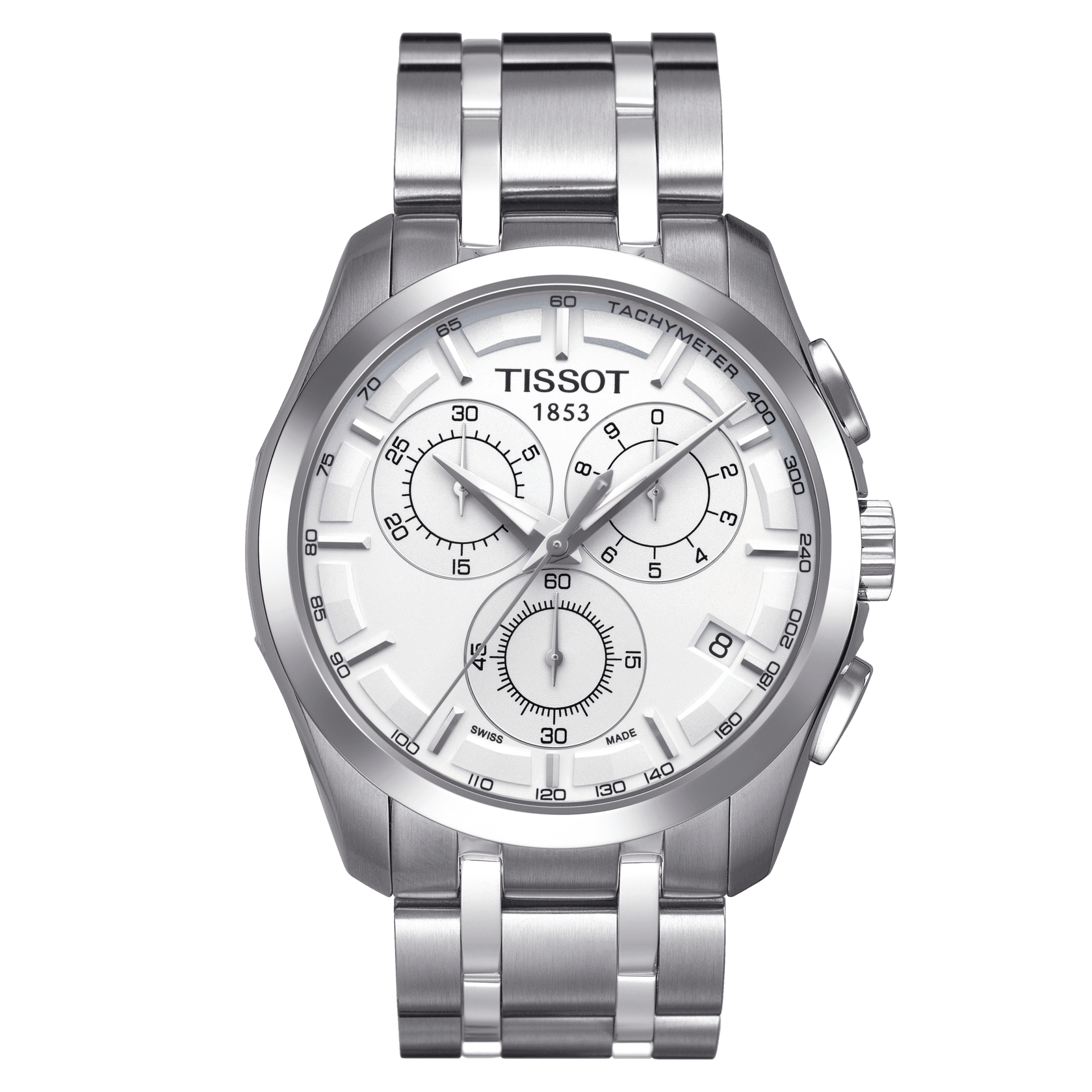 Tissot Couturier Chronograph Silver Dial Men'S Watch