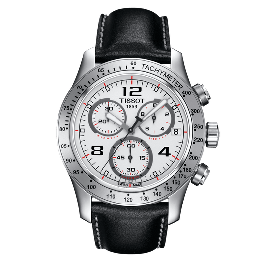 Tissot V8 Chronograph White Dial Stainless Steel Men's Watch - Kamal Watch Company